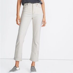 MADEWELL off-white slim demi-boot cut button fly jeans size 26
